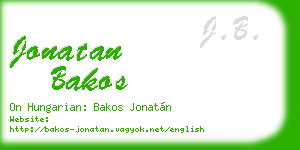 jonatan bakos business card